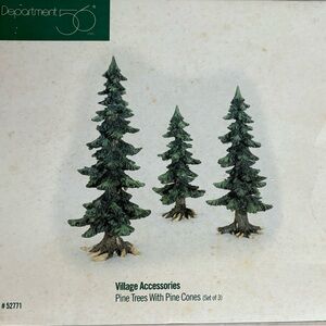 Department 56 Village Accessories
Pine Trees With Pine Cones (Set of 3)